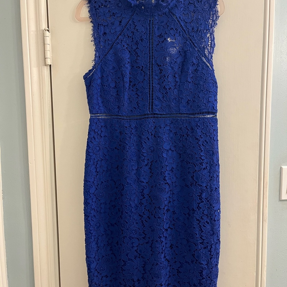 Bardot Royal Blue Lace Midi Dress